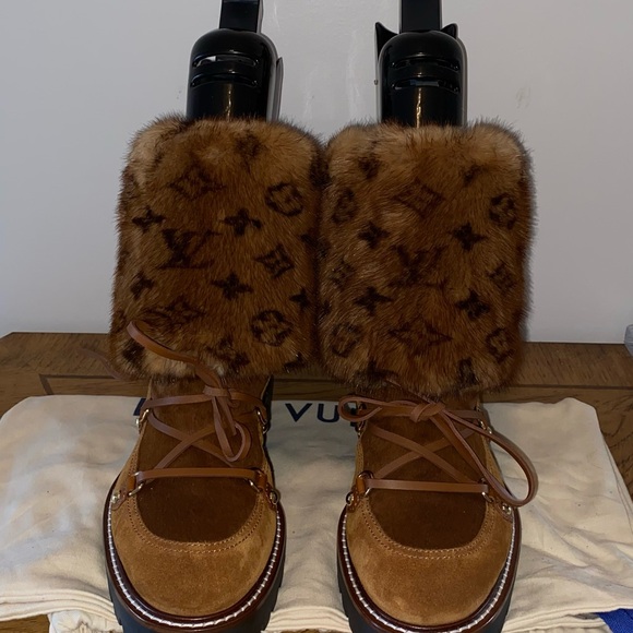 Louis Vuitton Mink & Suede Ankle Boots - Picture 4 of 14